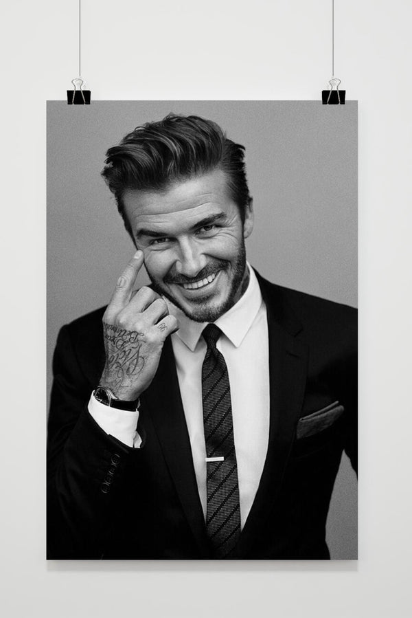 Affiche David Beckham Noir et Blanc