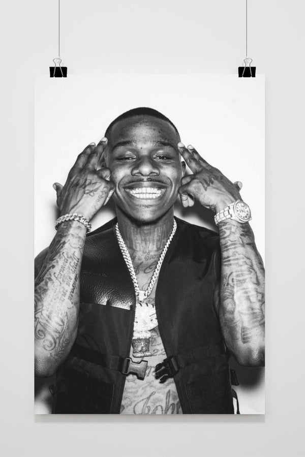 Póster DaBaby Blanco y Negro