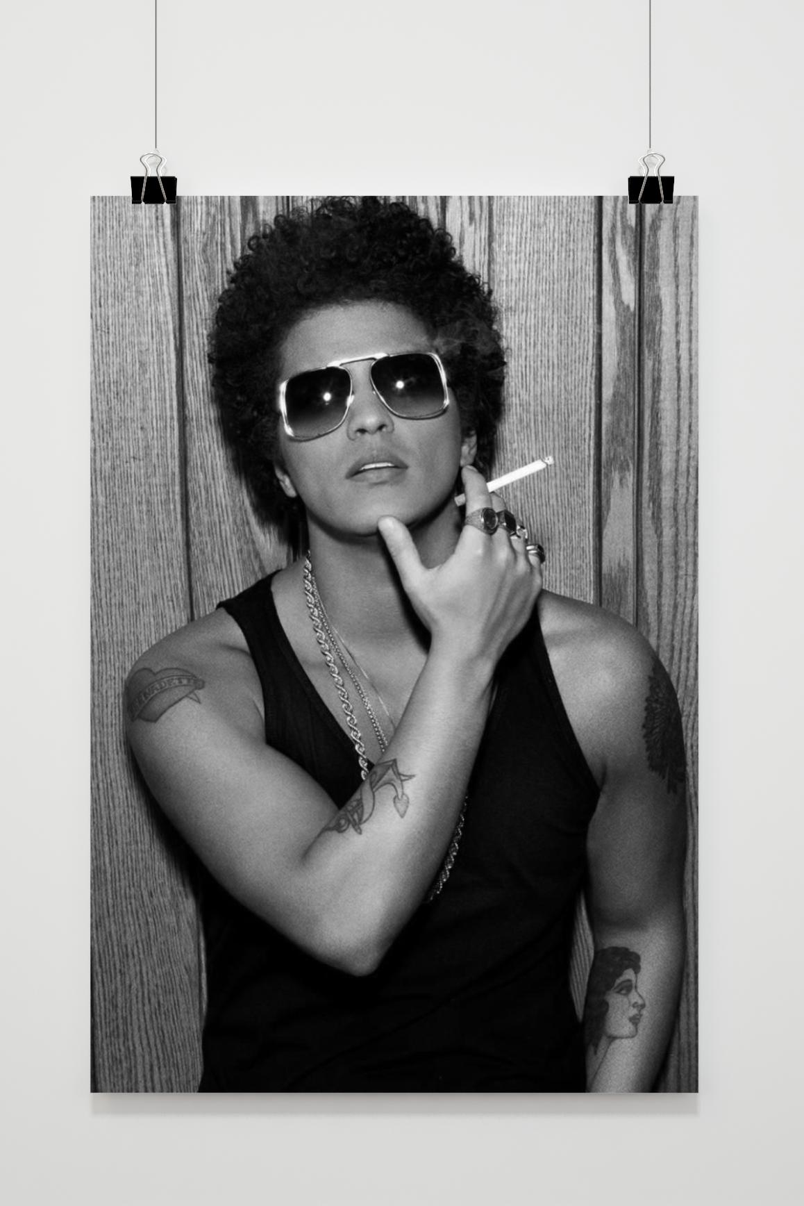 Affiche Bruno Mars Noir et Blanc de 25 Artstreet