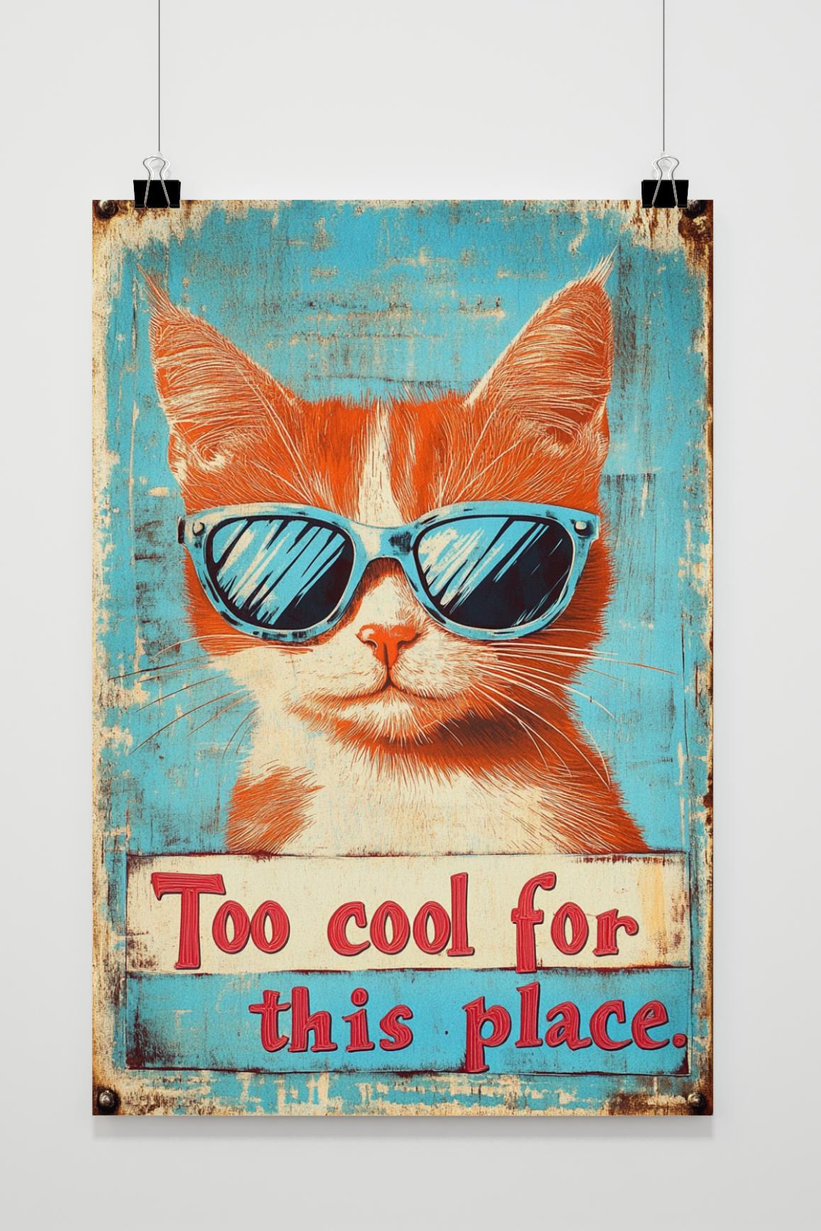 Affiche Chat Vintage Texte de 25 Artstreet