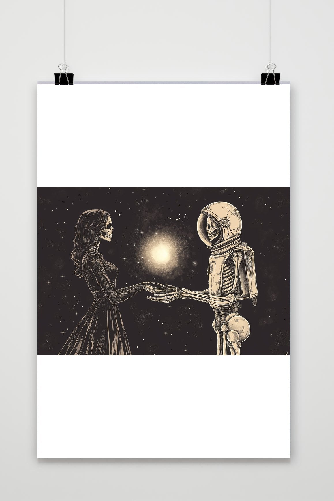 Affiche Squelette Couple Astronaute de 25 Artstreet