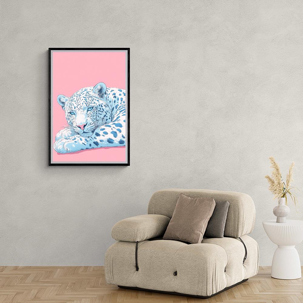 Léopard Pop Art dans un intérieur