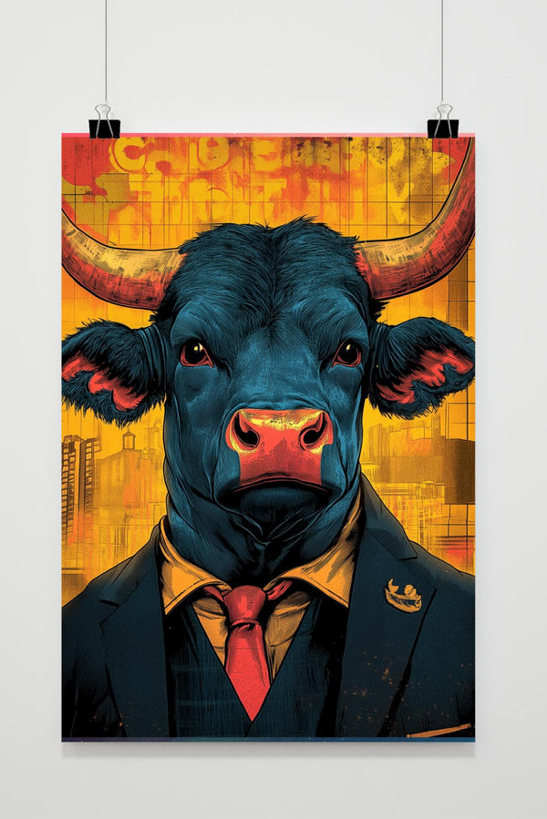 Stier im Anzug Poster