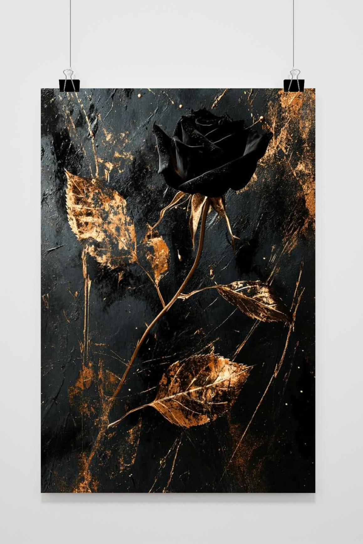 Affiche Rose Noire de 25 Artstreet