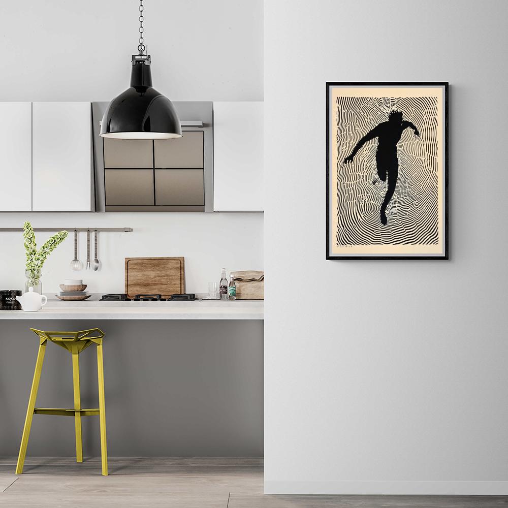 Silhouette de Coureur dans un intérieur