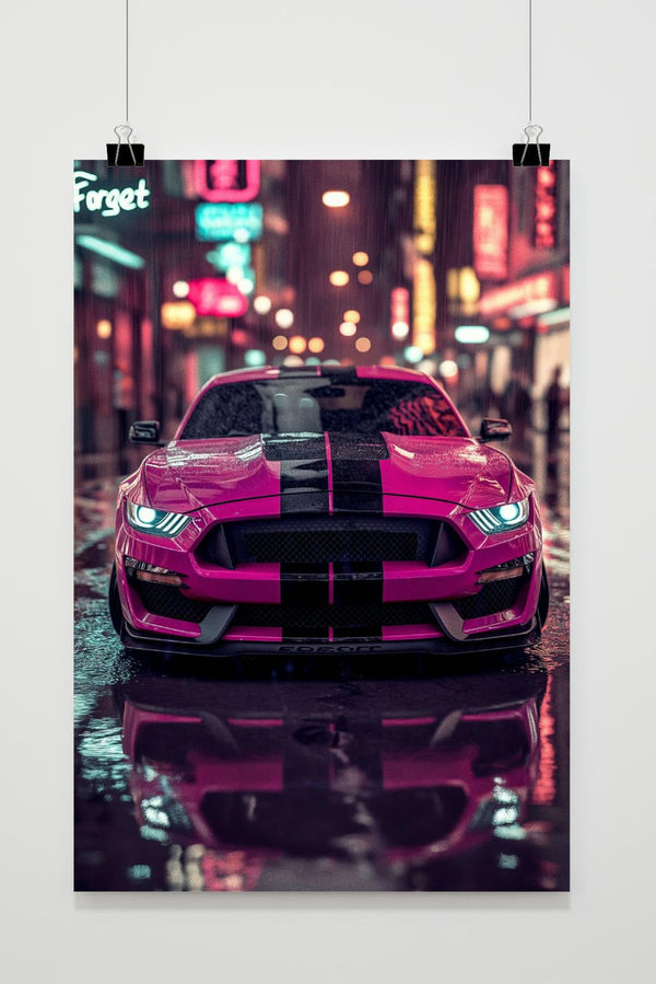 Póster Mustang Rosa