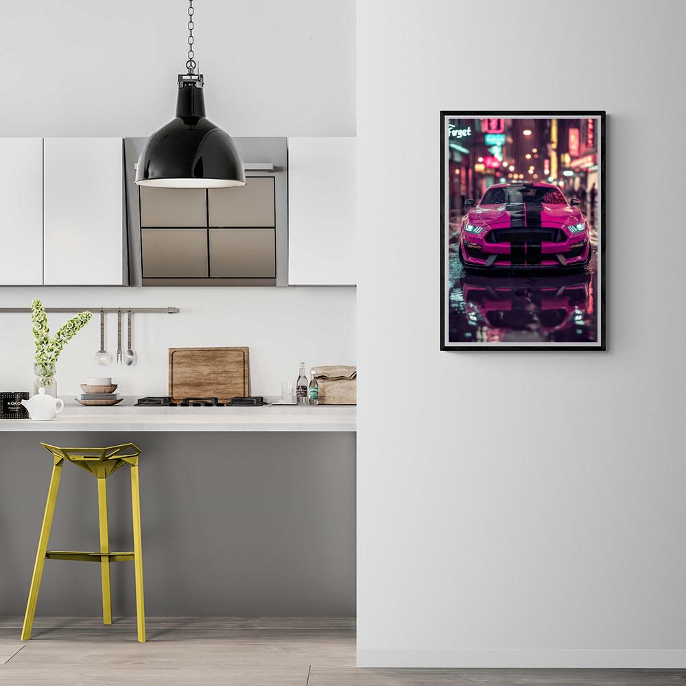 Mustang Rose dans un intérieur