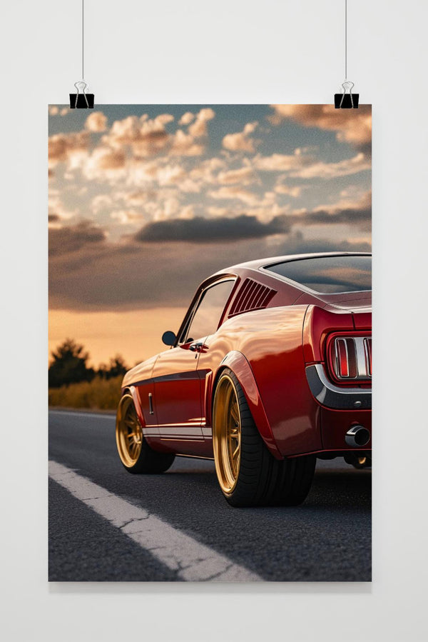 Póster Coche Deportivo Vintage