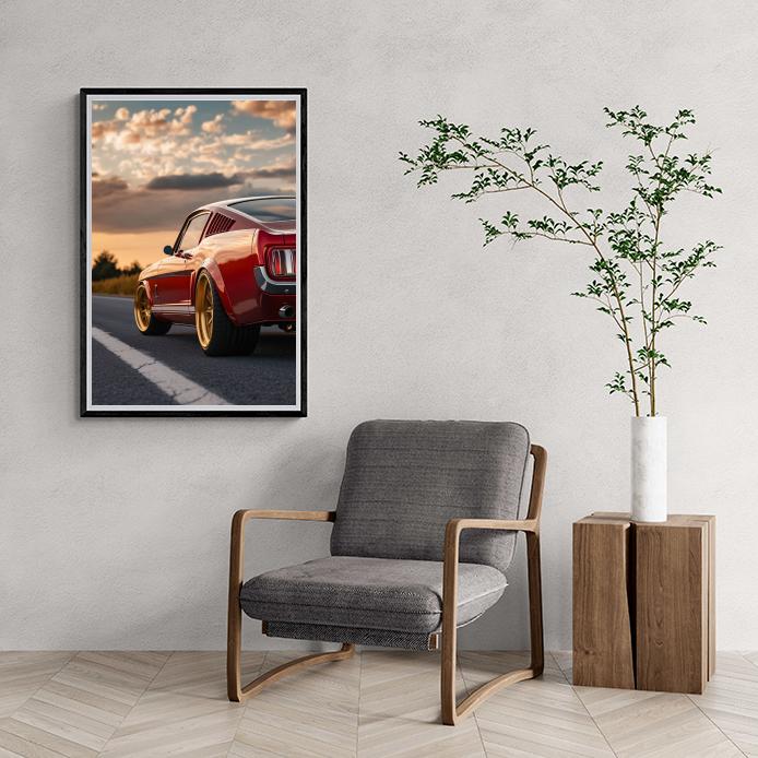 Voiture de Sport Vintage dans un intérieur