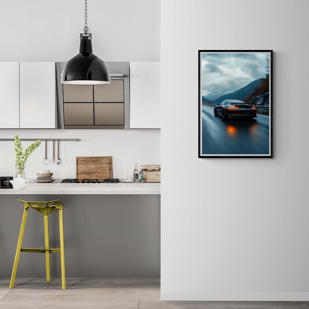 Voiture de Sport Rapide dans un intérieur