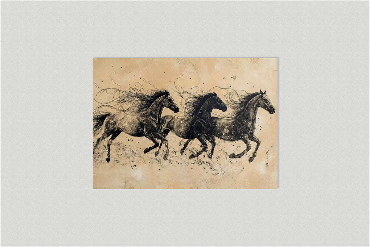 Chevaux dans un intérieur