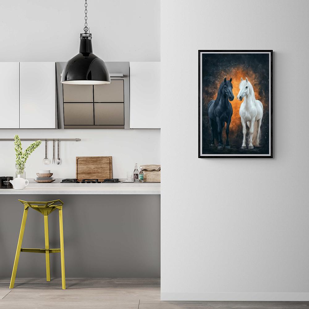 Chevaux dans un intérieur