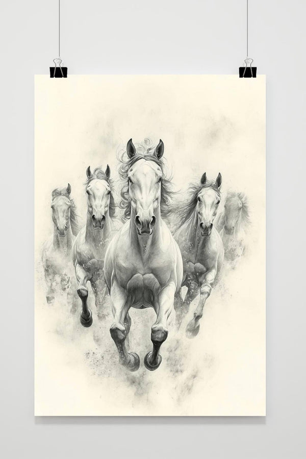 Póster Caballos al Galope