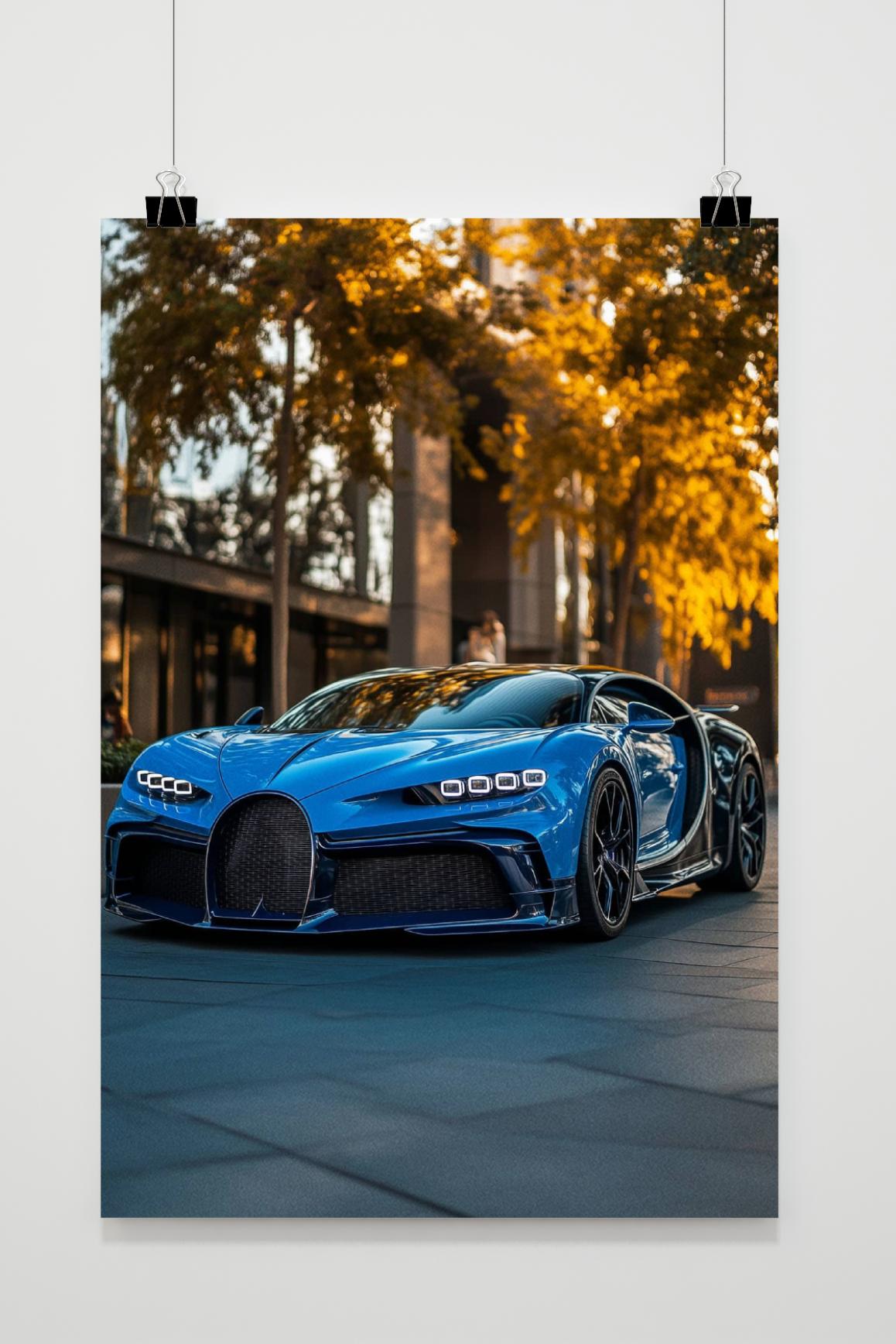 Blauwe Bugatti