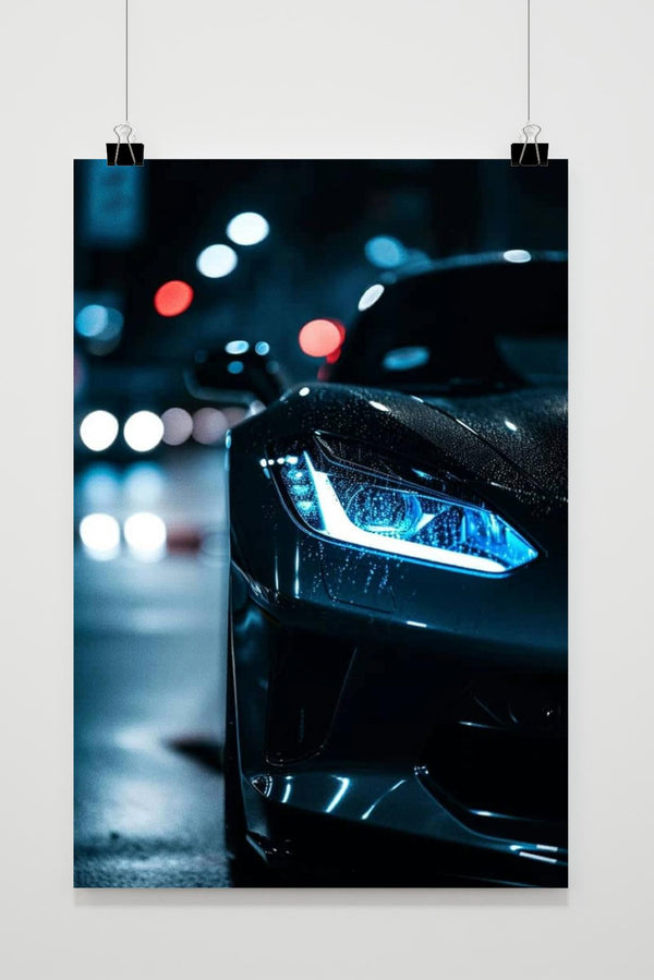 Zwarte Sportauto poster