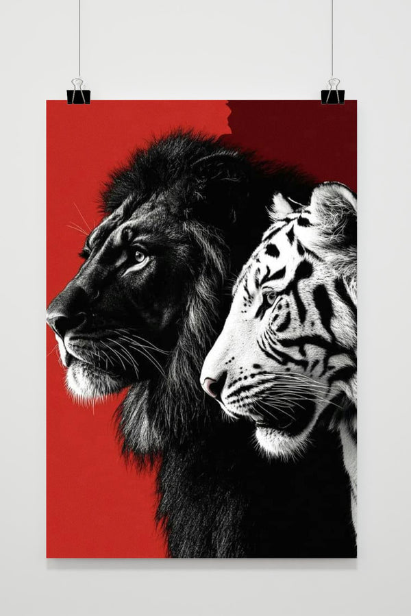 Affiche Lion et Tigre