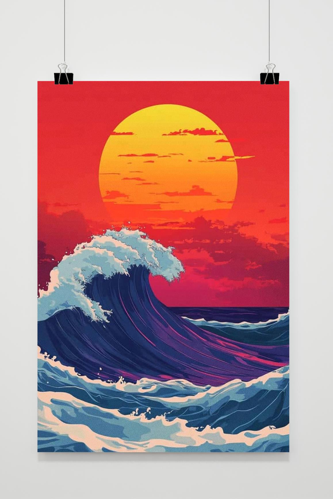 Affiche Coucher de Soleil sur l'Océan de 25 Artstreet