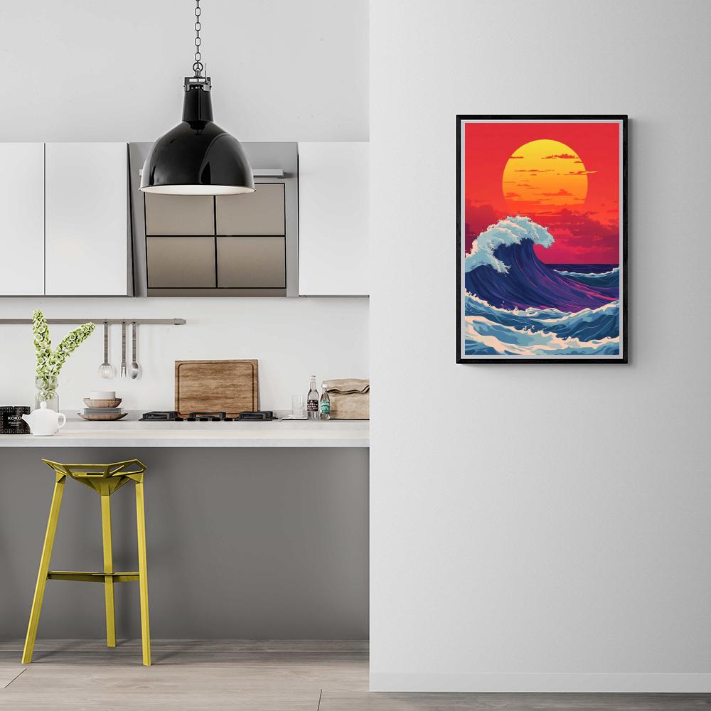 Coucher de Soleil sur l'Océan dans un intérieur