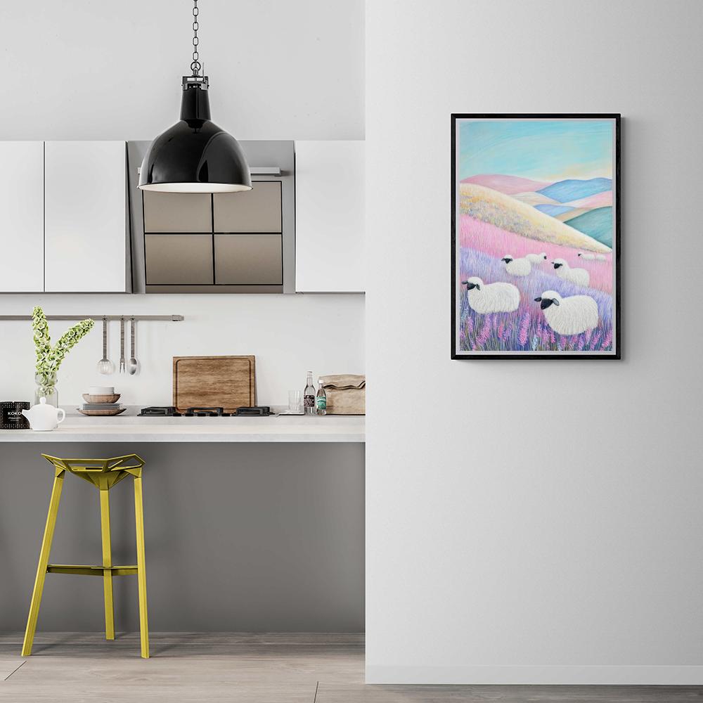 Moutons dans un Champ dans un intérieur