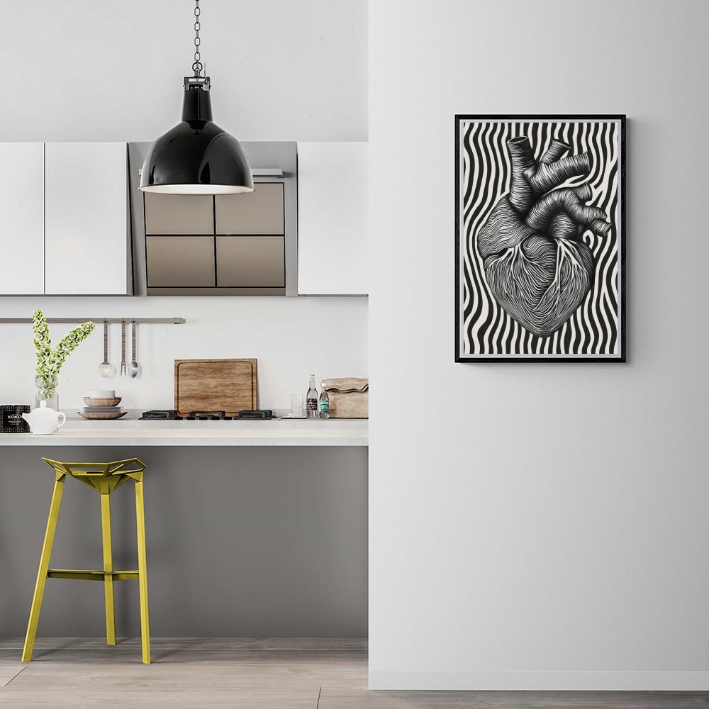 Cœur Rayures dans un intérieur