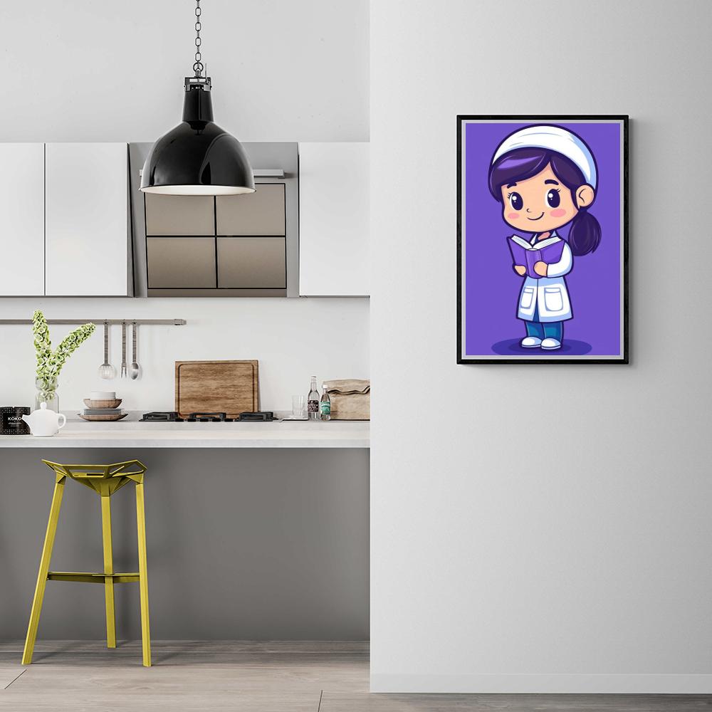 Médecin Cartoon dans un intérieur