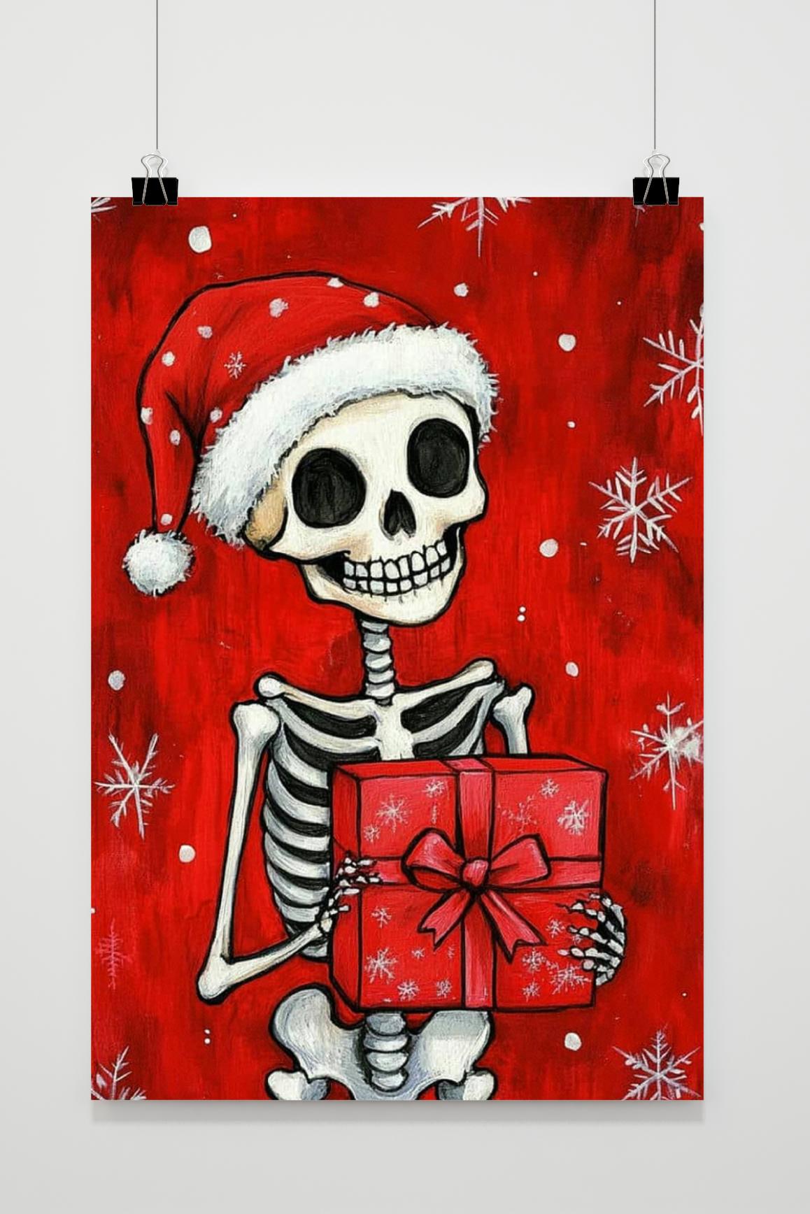 Affiche Squelette de Noël de 25 Artstreet