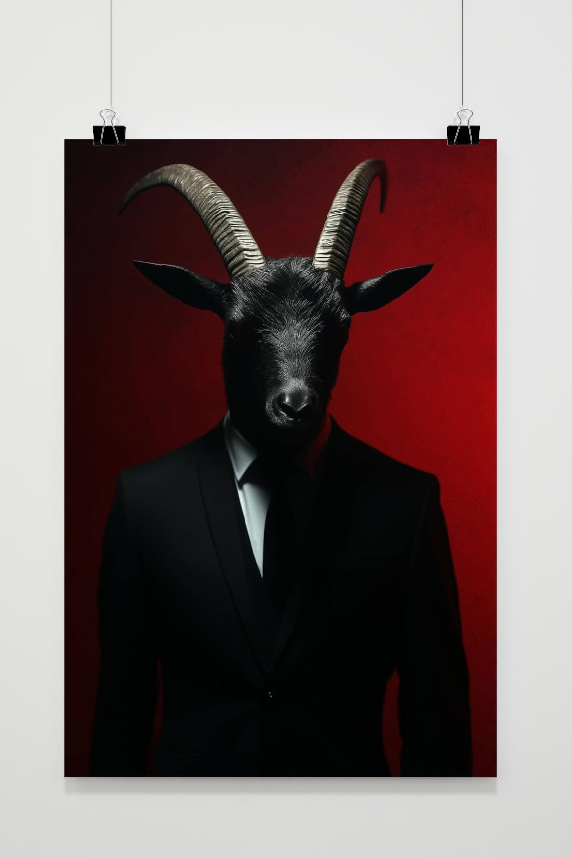 Póster Hombre Cabra con Traje de 25 Artstreet