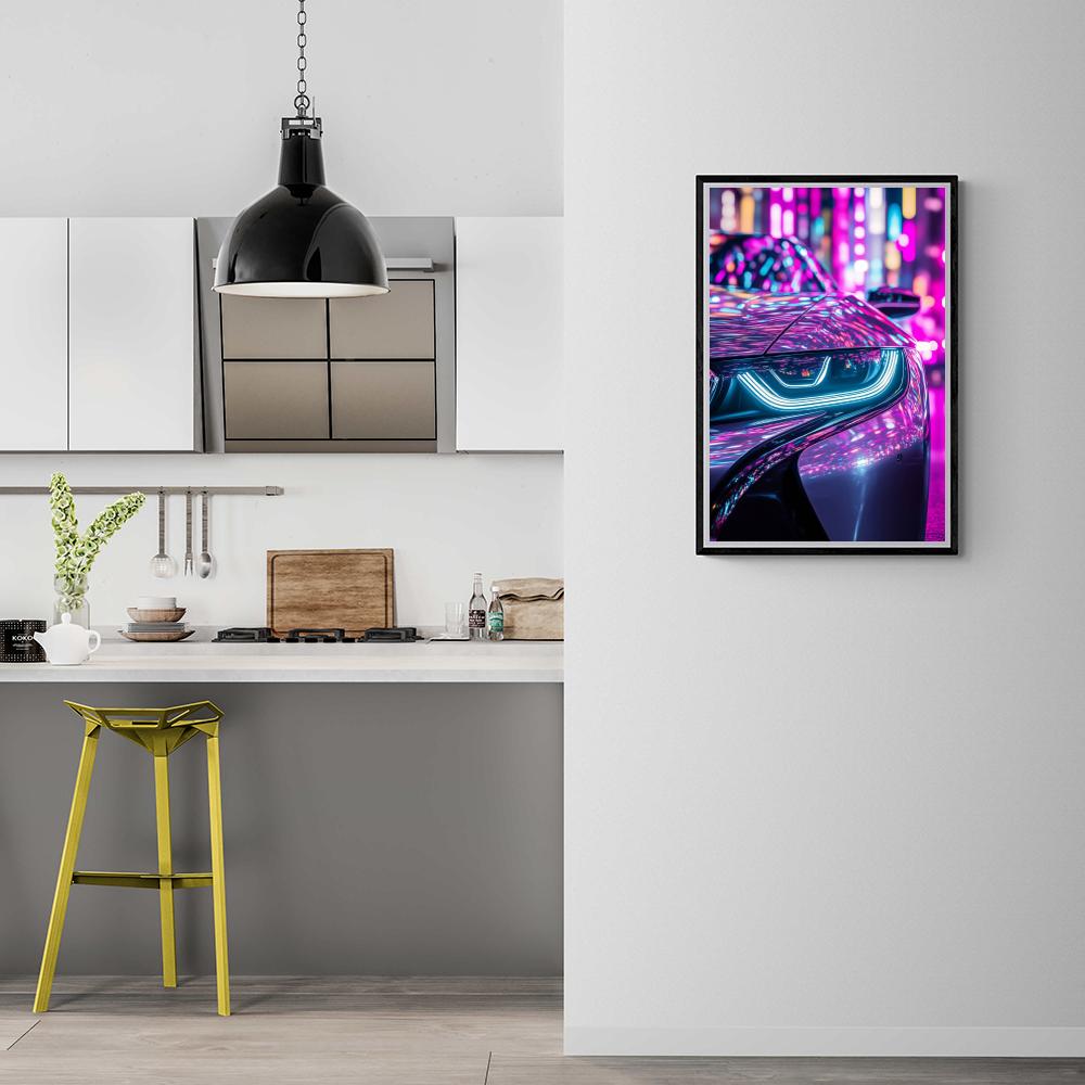 Voiture Lumières Néon dans un intérieur
