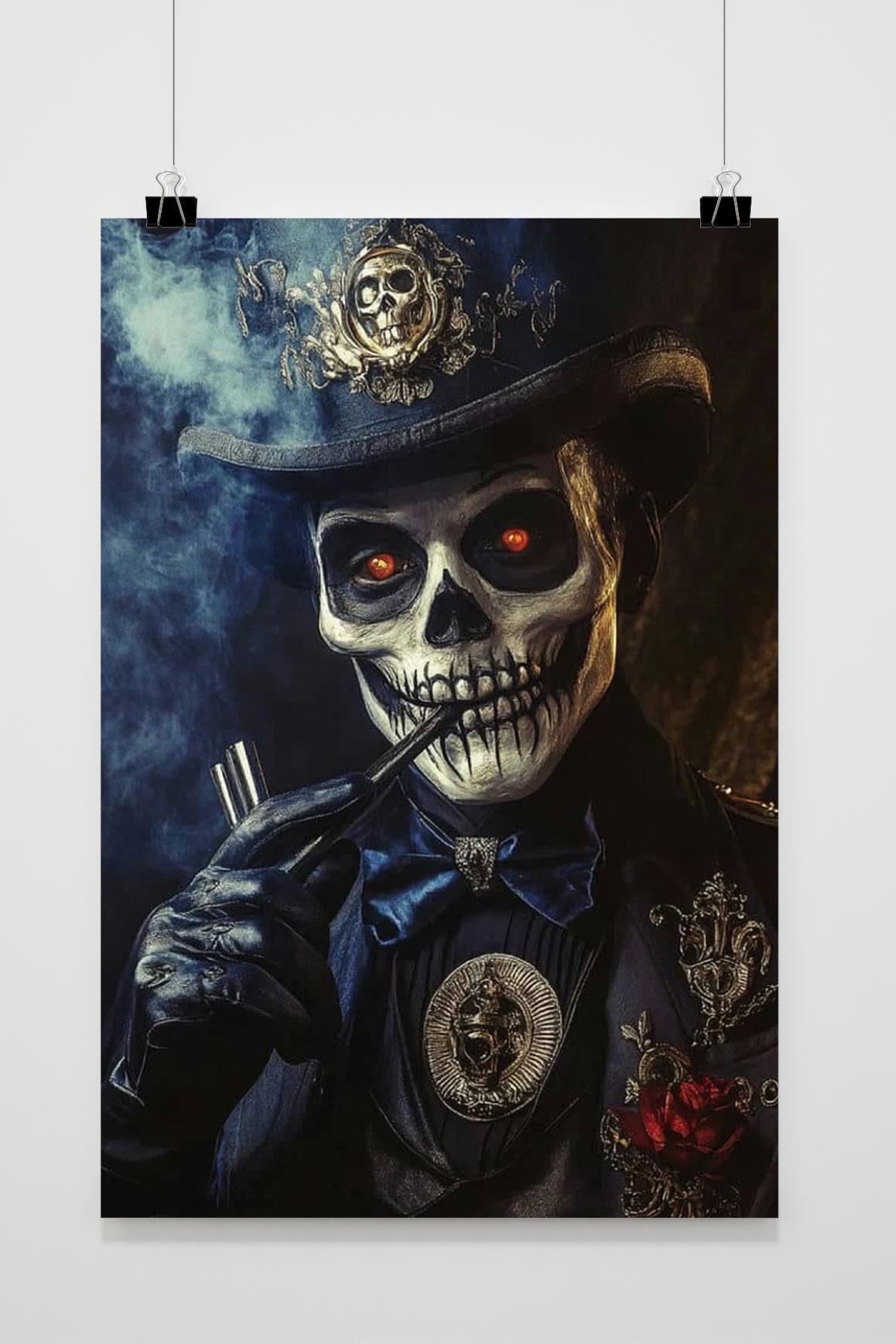 Affiche Squelette Victorien Fumeur de 25 Artstreet