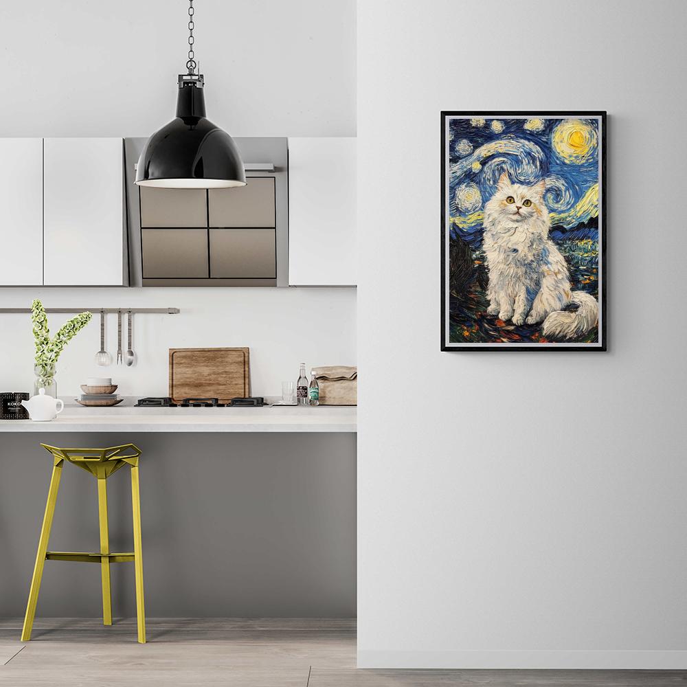 Chat Nuit Étoilée dans un intérieur