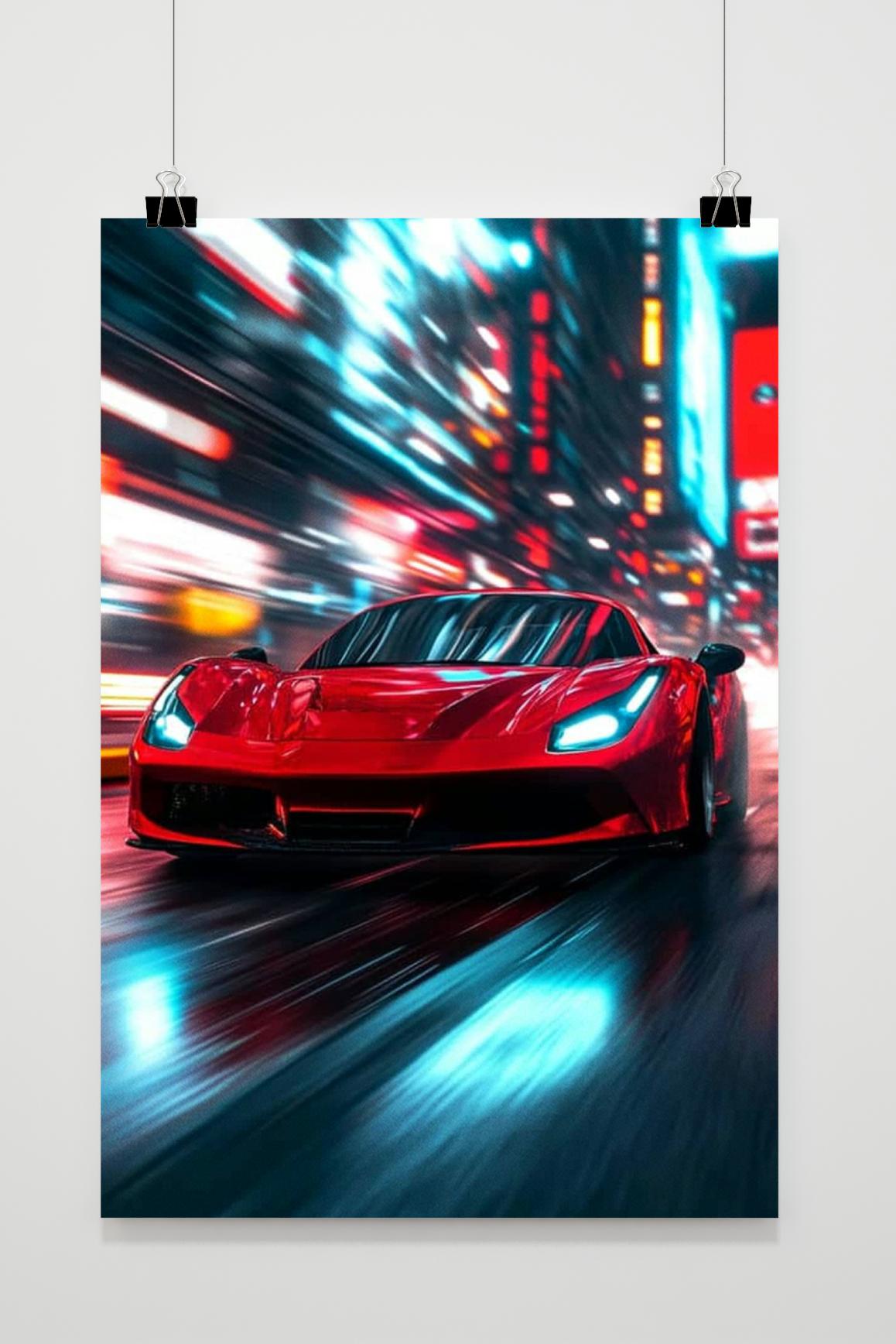 Affiche Ferrari Rouge de 25 Artstreet