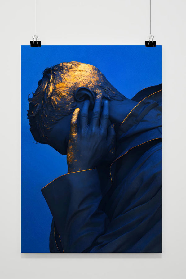Blauw Gouden Man poster