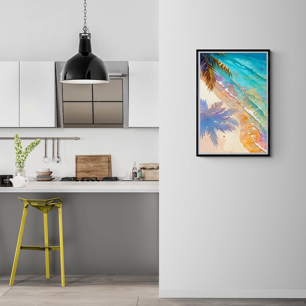 Plage en Aquarelle dans un intérieur