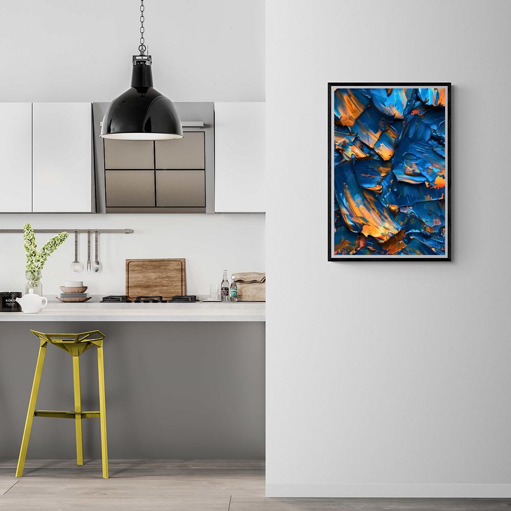 Art Bleu Orange dans un intérieur