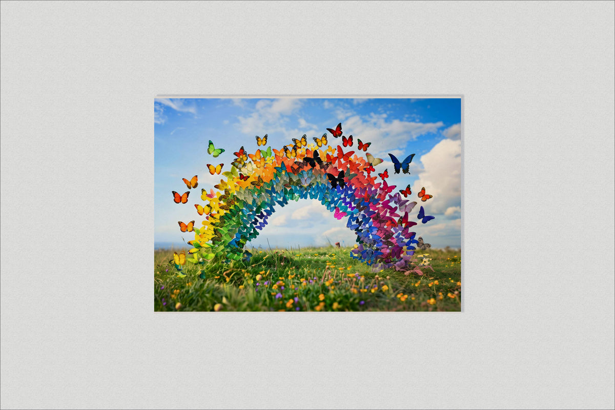 Papillons Arc-en-ciel dans un intérieur