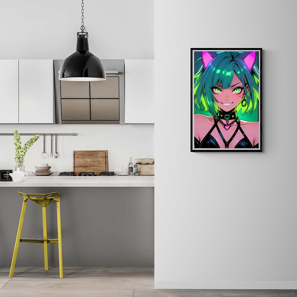 Fille Chat Anime dans un intérieur