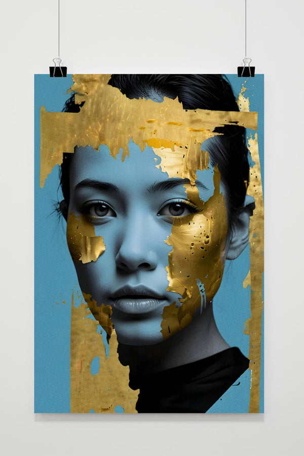 Frauenporträt Gold Poster