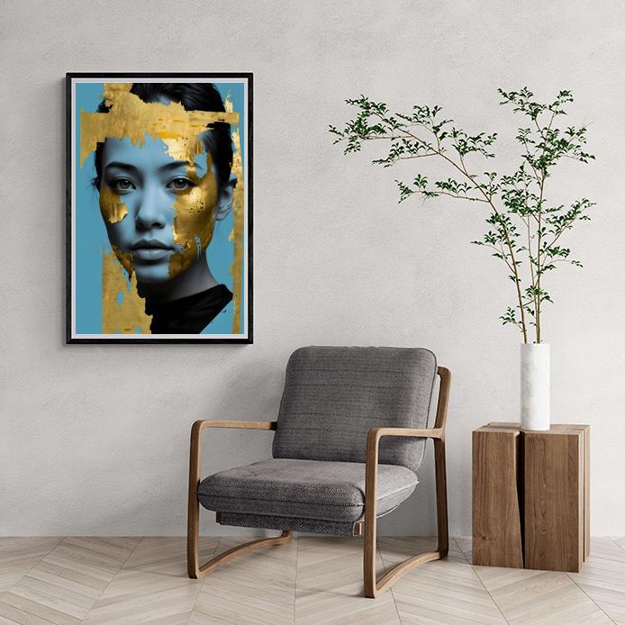Portrait de Femme Doré dans un intérieur