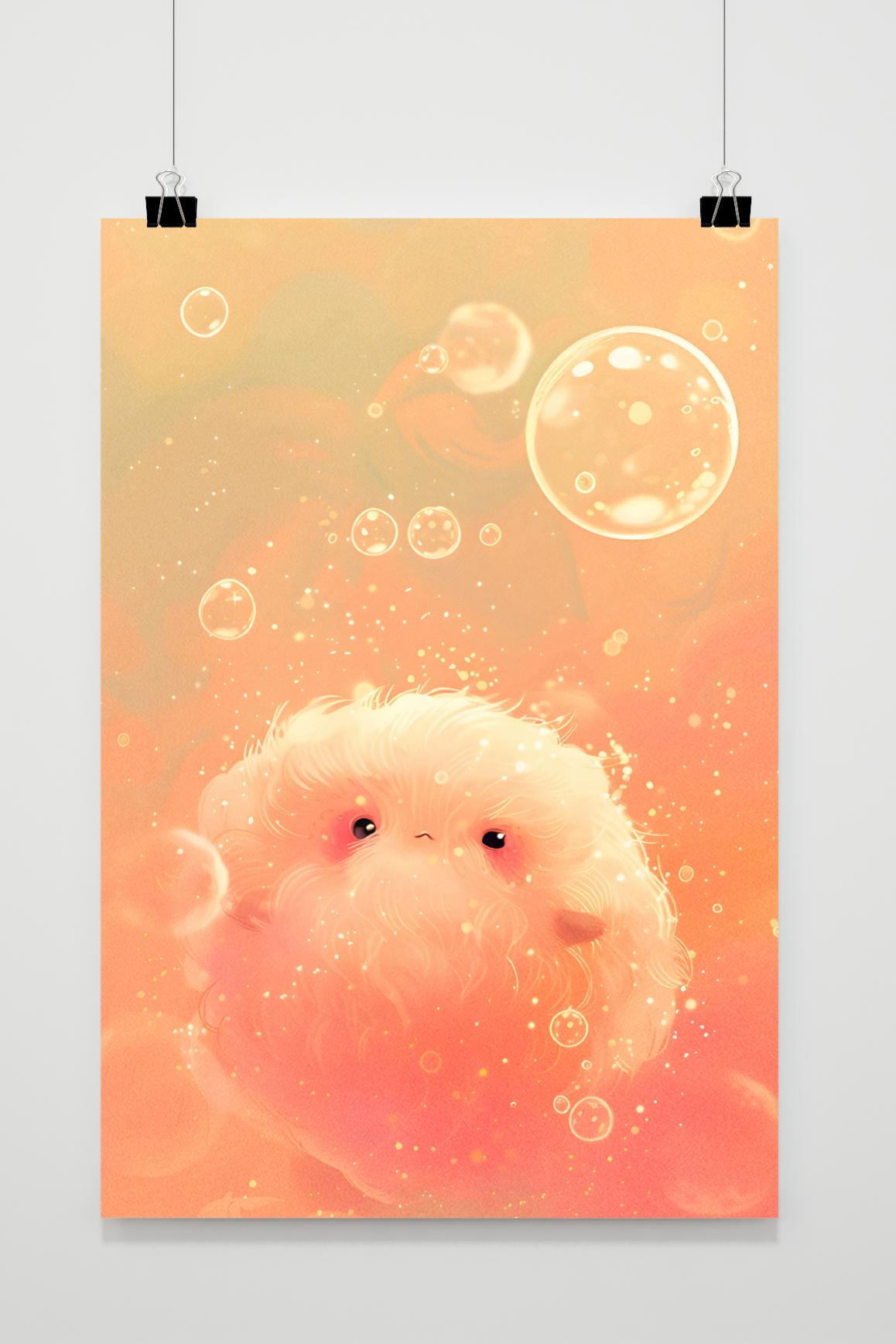 Affiche Petite Créature Bulles de 25 Artstreet