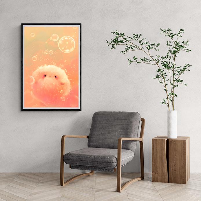 Petite Créature Bulles dans un intérieur