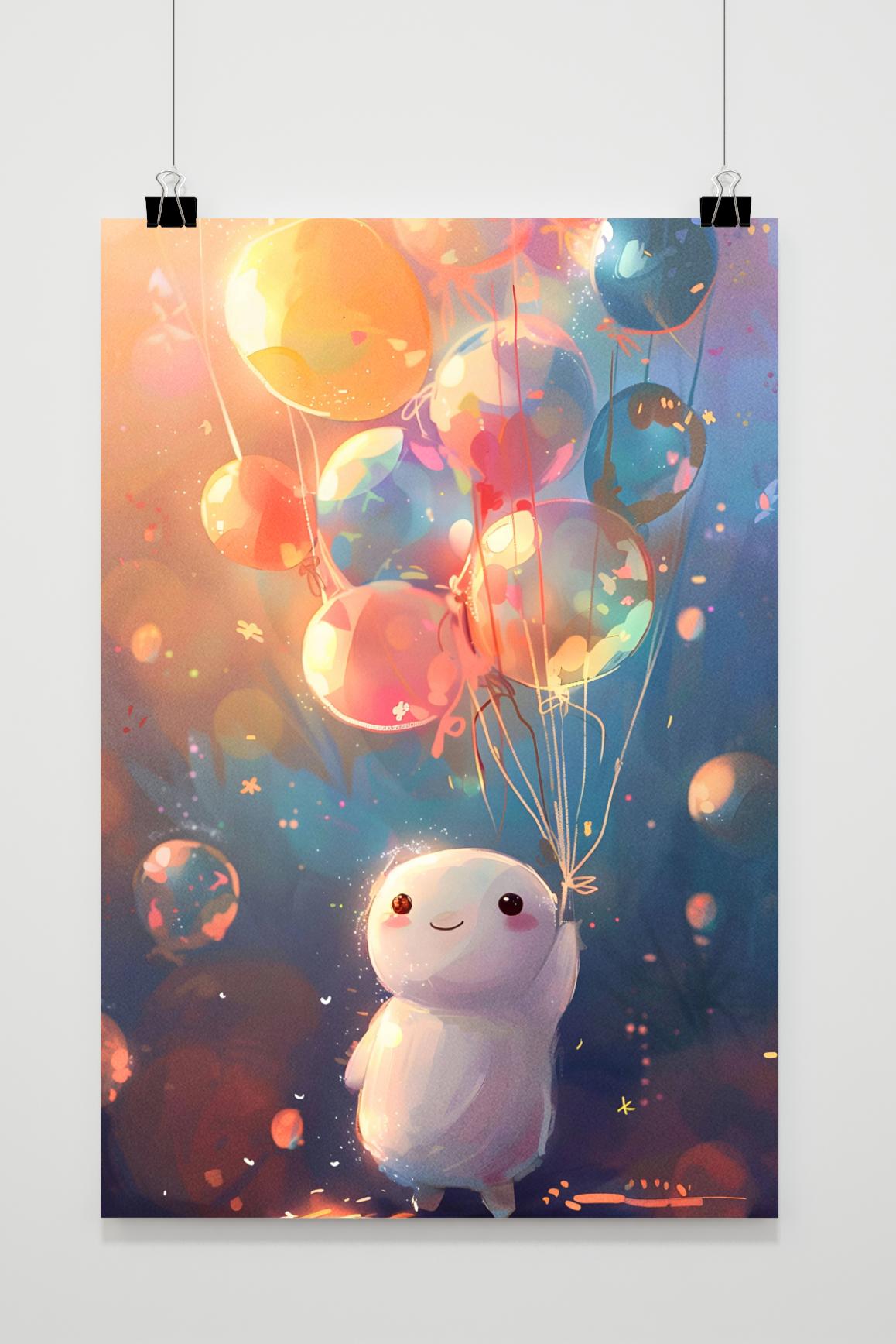 Affiche Petite Créature Ballons de 25 Artstreet