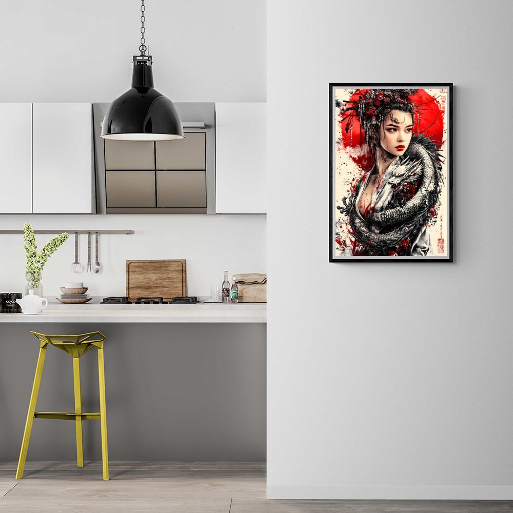 Fille Dragon dans un intérieur