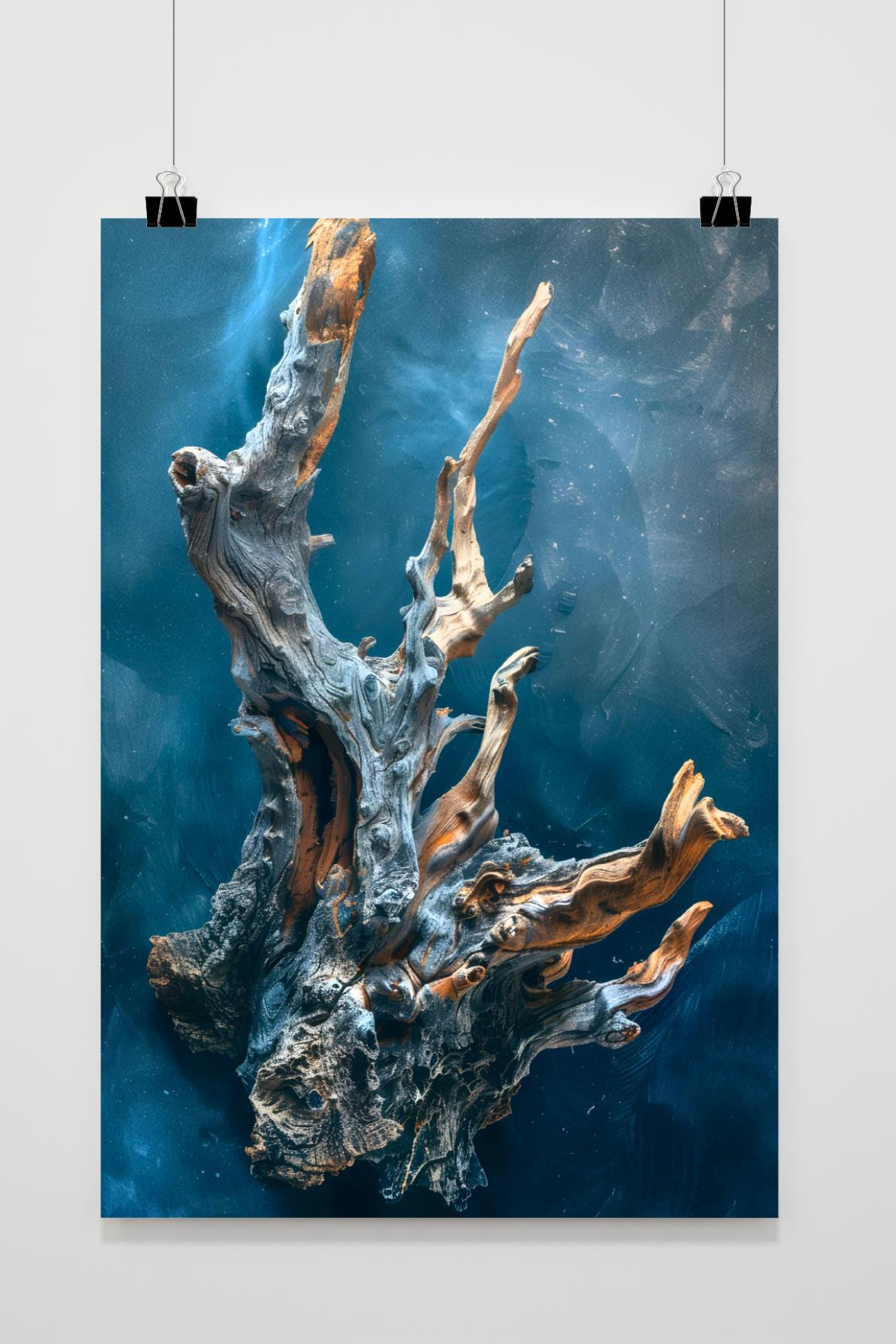 Affiche Bois Flotté Bleu de 25 Artstreet
