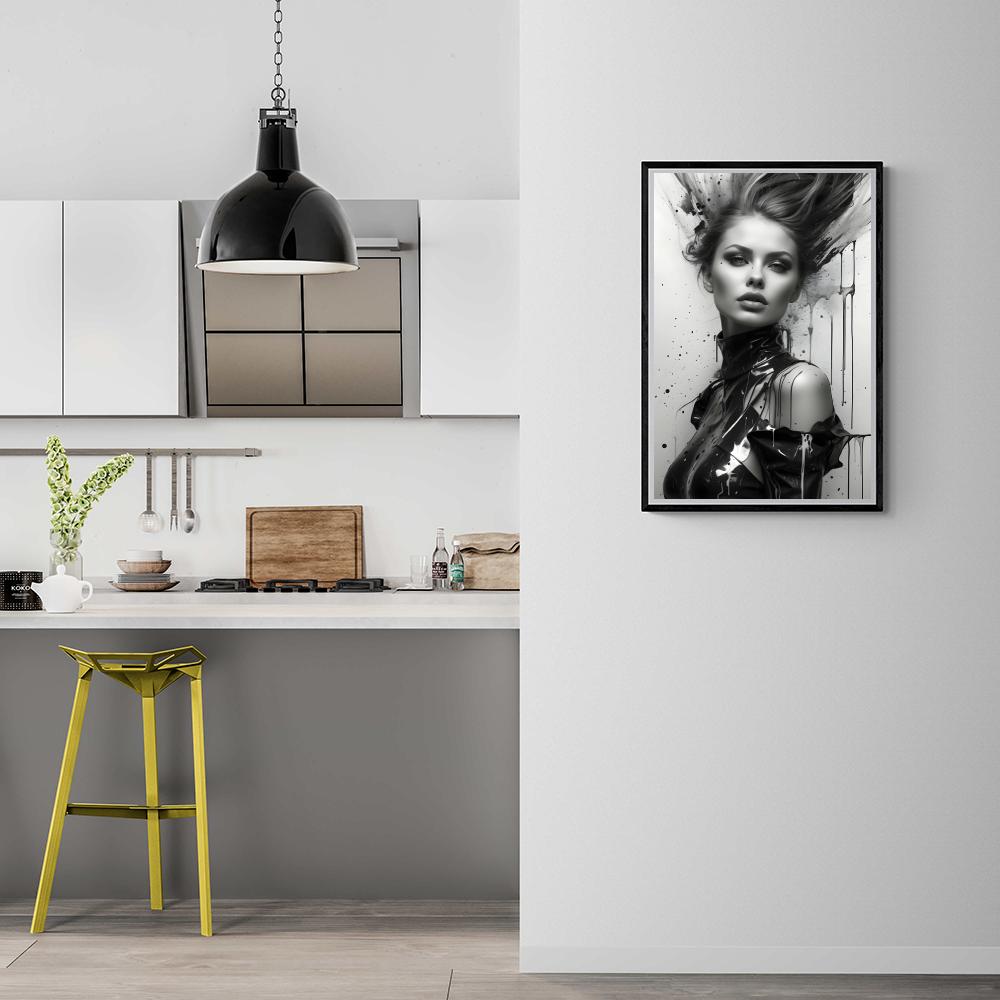 Femme Aquarelle Goutte dans un intérieur