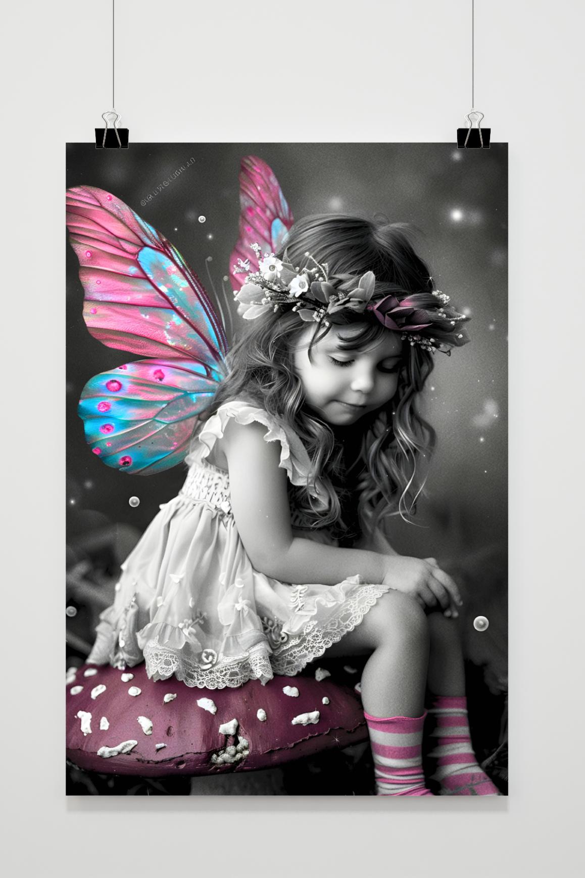 Affiche Enfant Fée Rose de 25 Artstreet