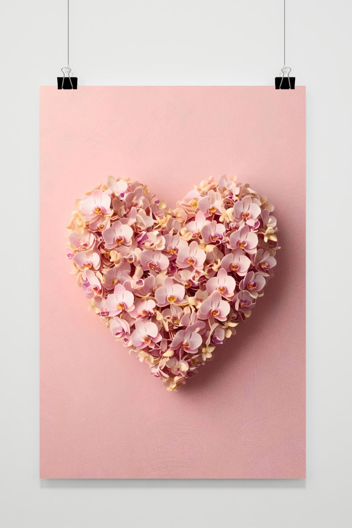Affiche Fleurs Forme Cœur de 25 Artstreet