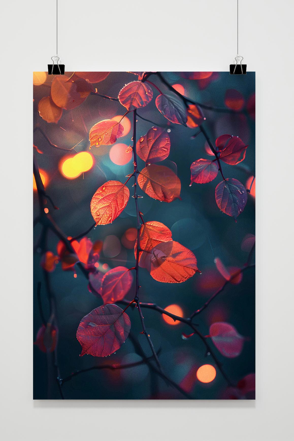 Affiche Feuilles Orange de 25 Artstreet
