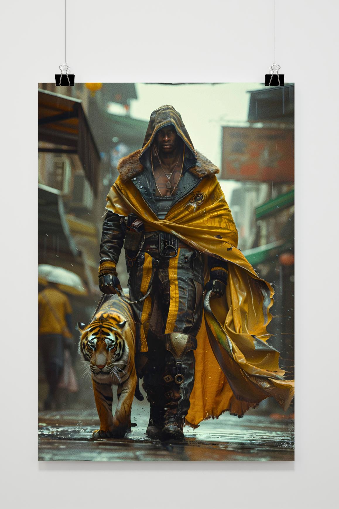 Affiche Homme au Tigre de 25 Artstreet