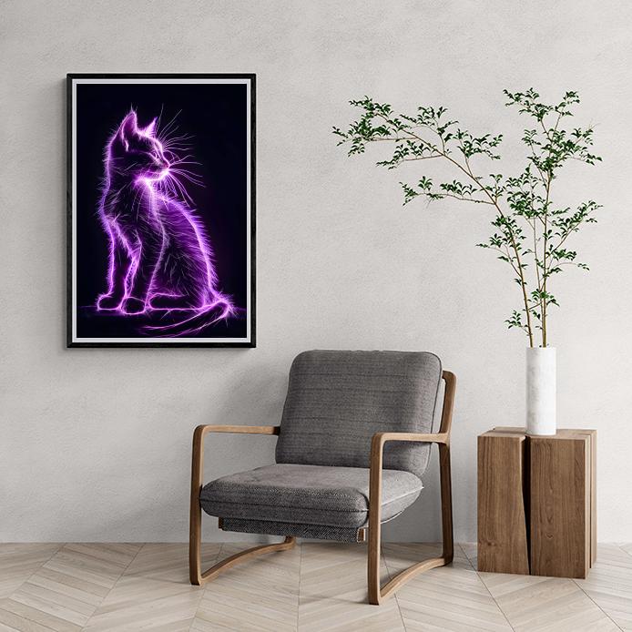Chat Néon dans un intérieur