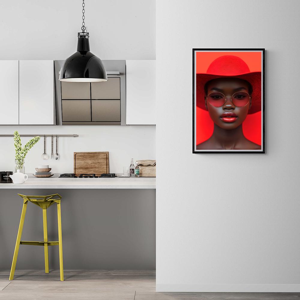 Portrait Rouge dans un intérieur